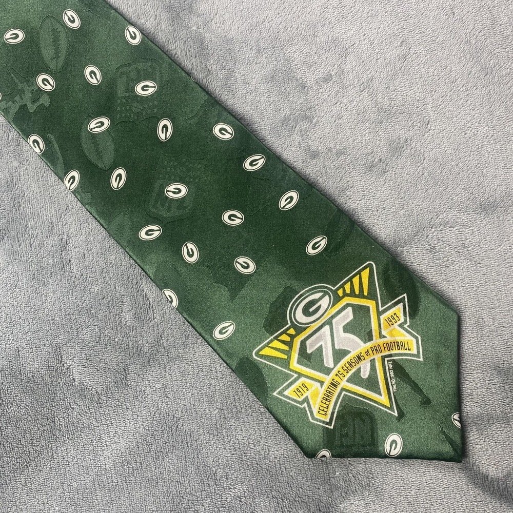 Vintage Green Bay Packers Neck Tie Mens One Size Green NFL Football Team NFL 90s